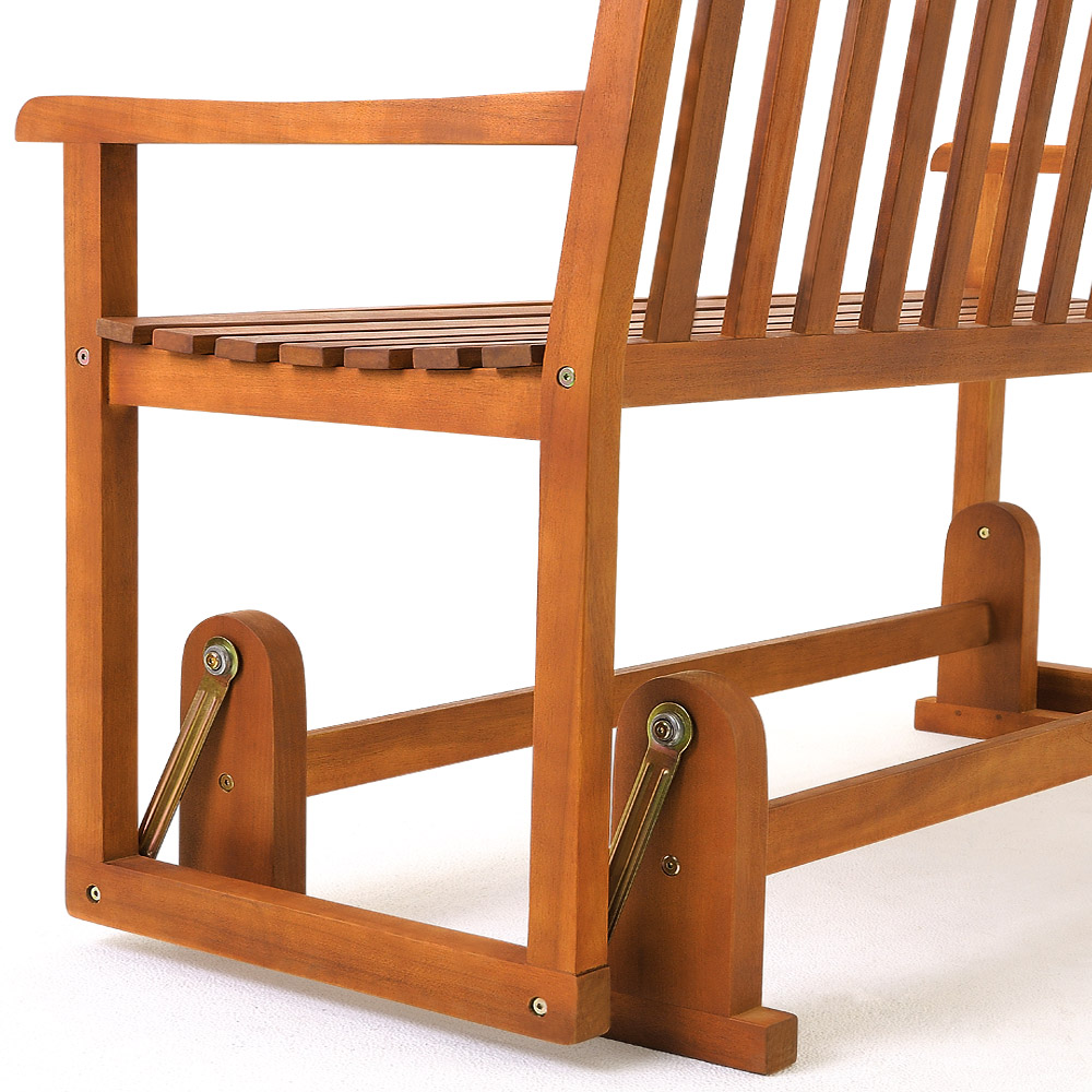 2 en 1 banco mecedora de acacia banco de madera parque jardín terraza