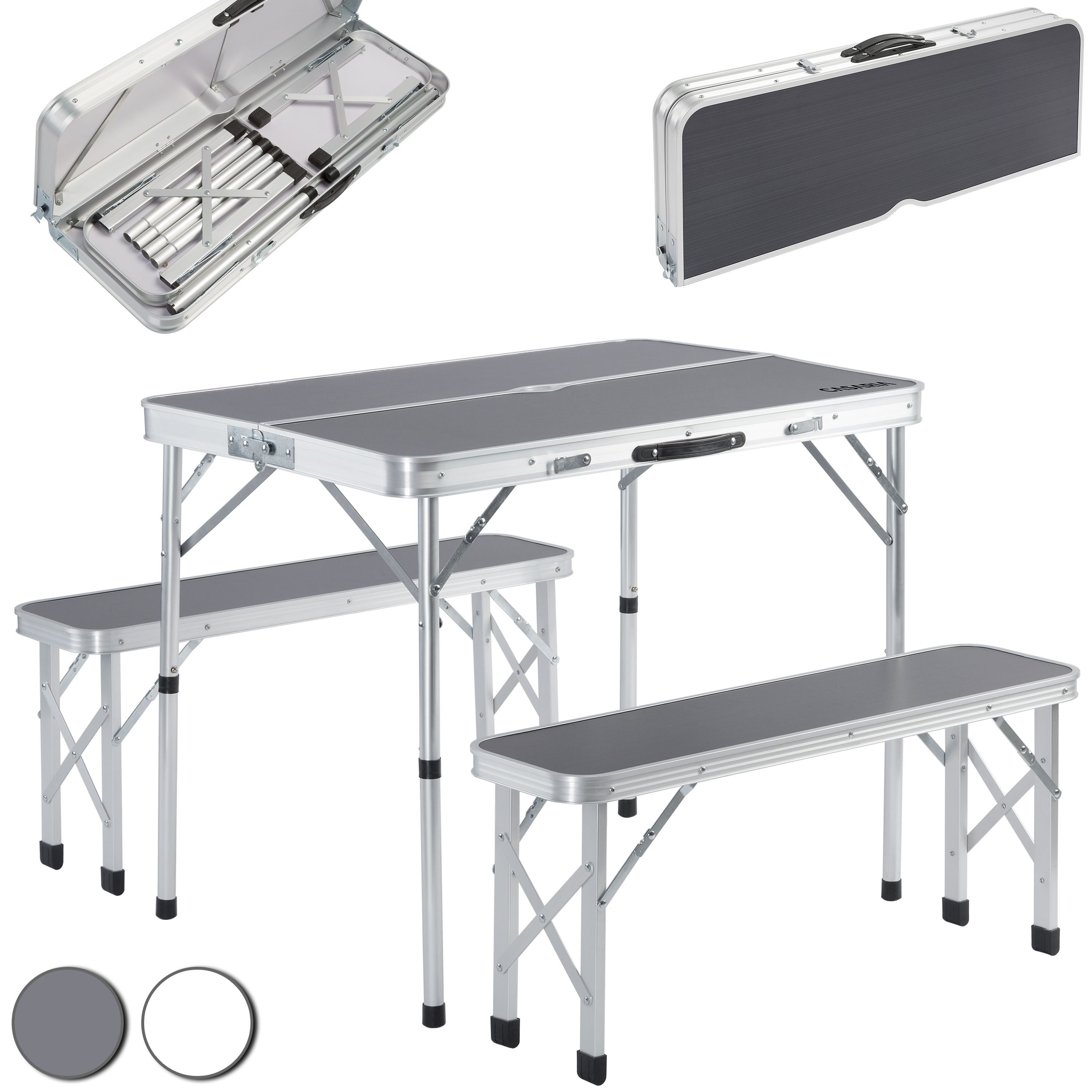 Klapptisch Campingtisch Alu Set 90 x 60cm klappbar höhenverstellbar
