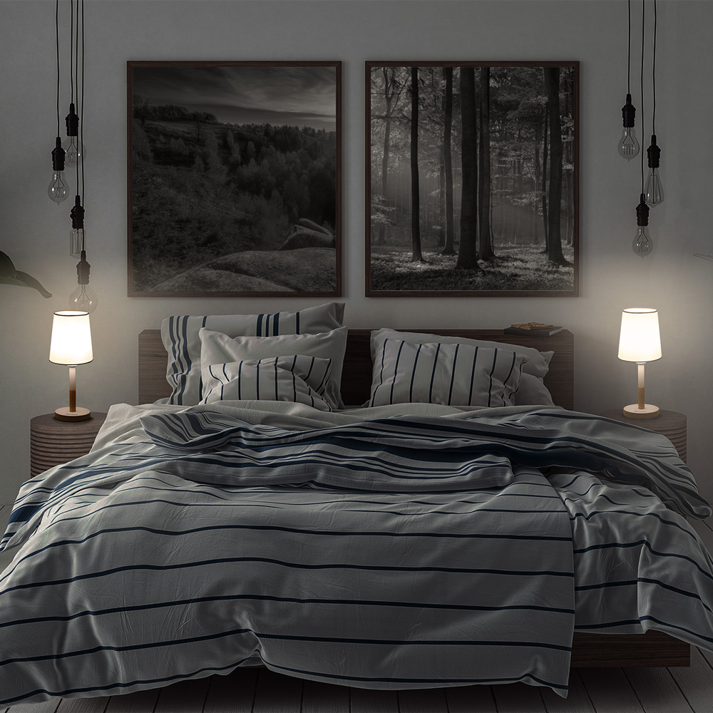 Nachttischlampe 2er Set Tischlampe Holz Tischleuchte Wohnzimmerlampe