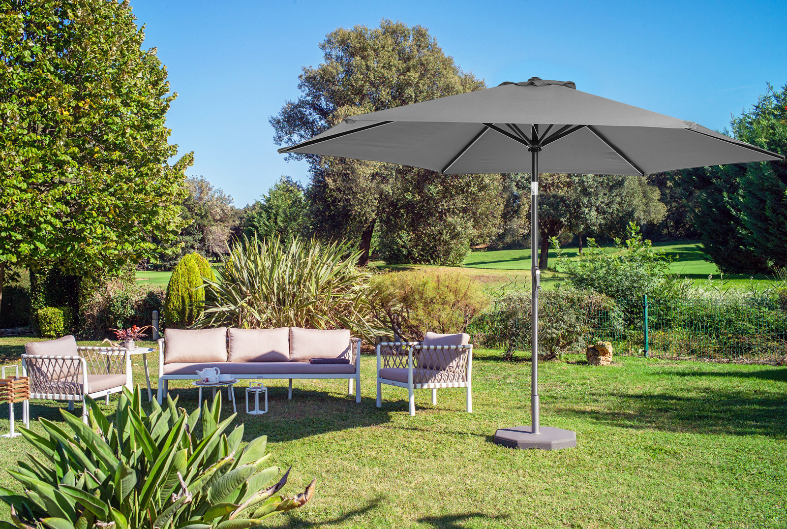 B-Ware UV Sonnenschirm 3m anthrazit Sonne Schirm Schutz Garten Balkon