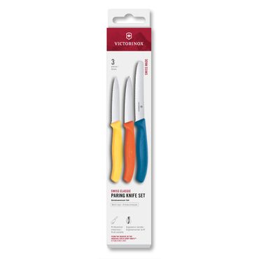 Victorinox Gemüsemesser-Set 3-teilig | Blau, Orange, Rot 