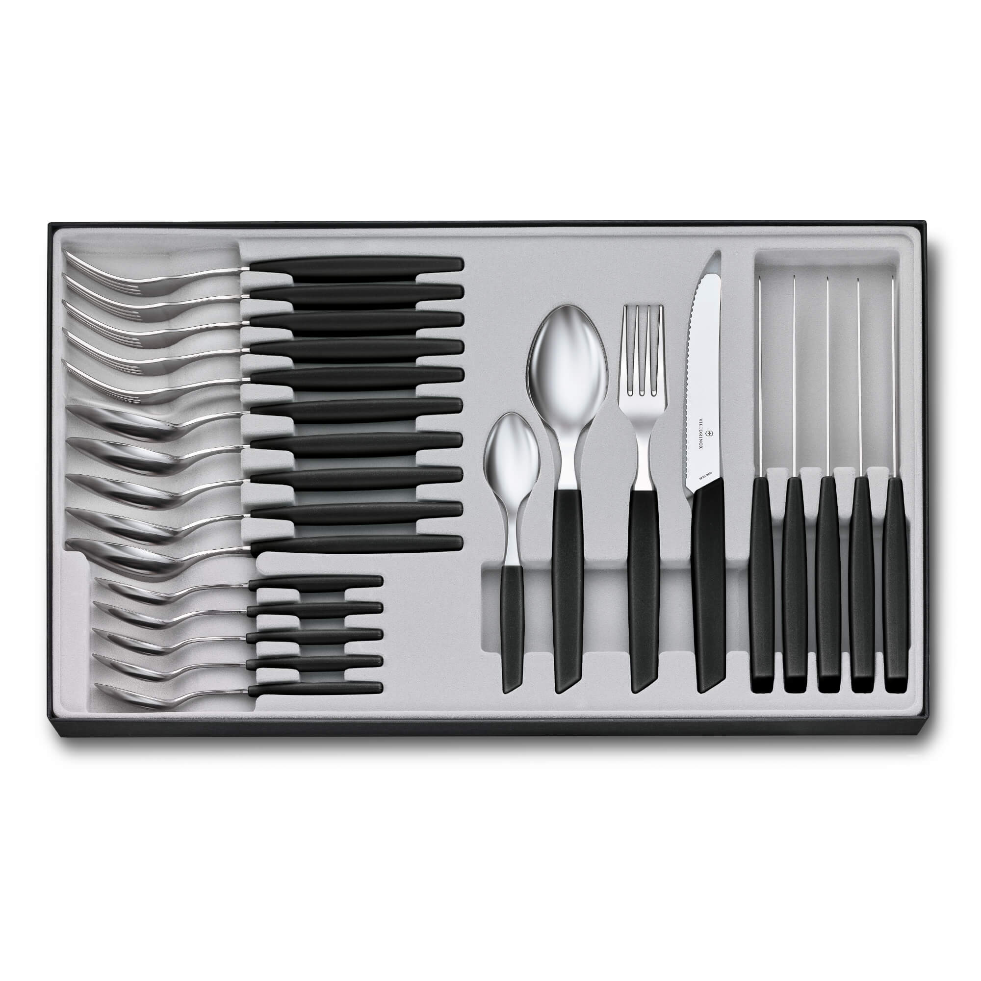 Victorinox Modern Besteck-Set 24-teilig | Messer, Gabeln, Löffel & Teelöffel für 6 Personen