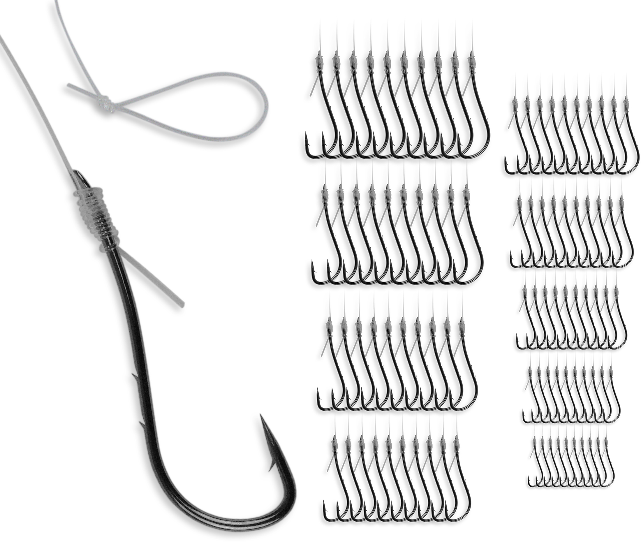 extrascharfe Japanhaken Wurmhaken Angelhaken mit 50 cm Vorfachschnur extrascharfe Japanhaken Wurmhaken Angelhaken mit 50 cm Vorfachschnur