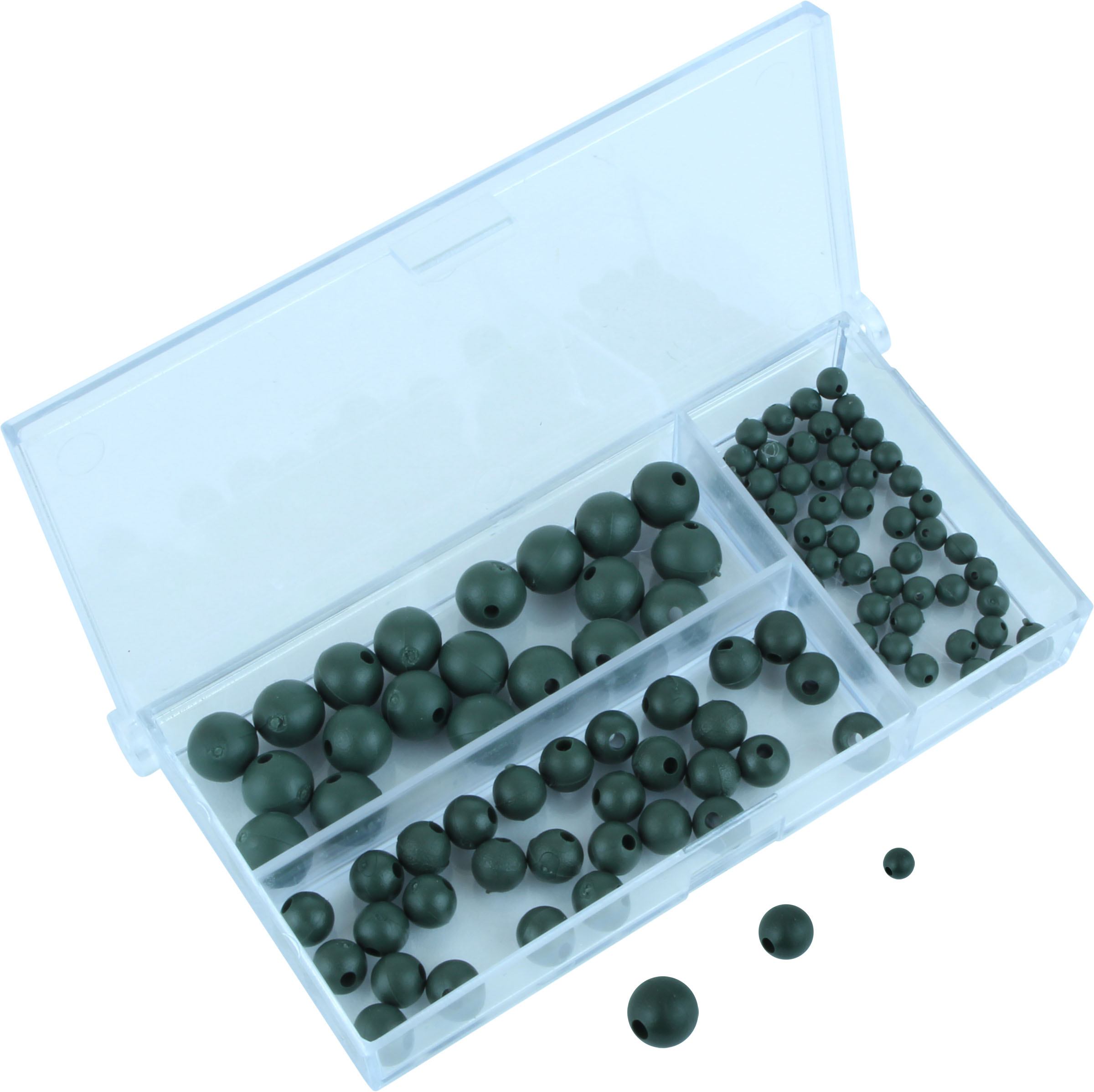 Stopperperlen Angeln Perlen Gummiperlen Rubber Beads 100 Gummikugeln Sortiment
