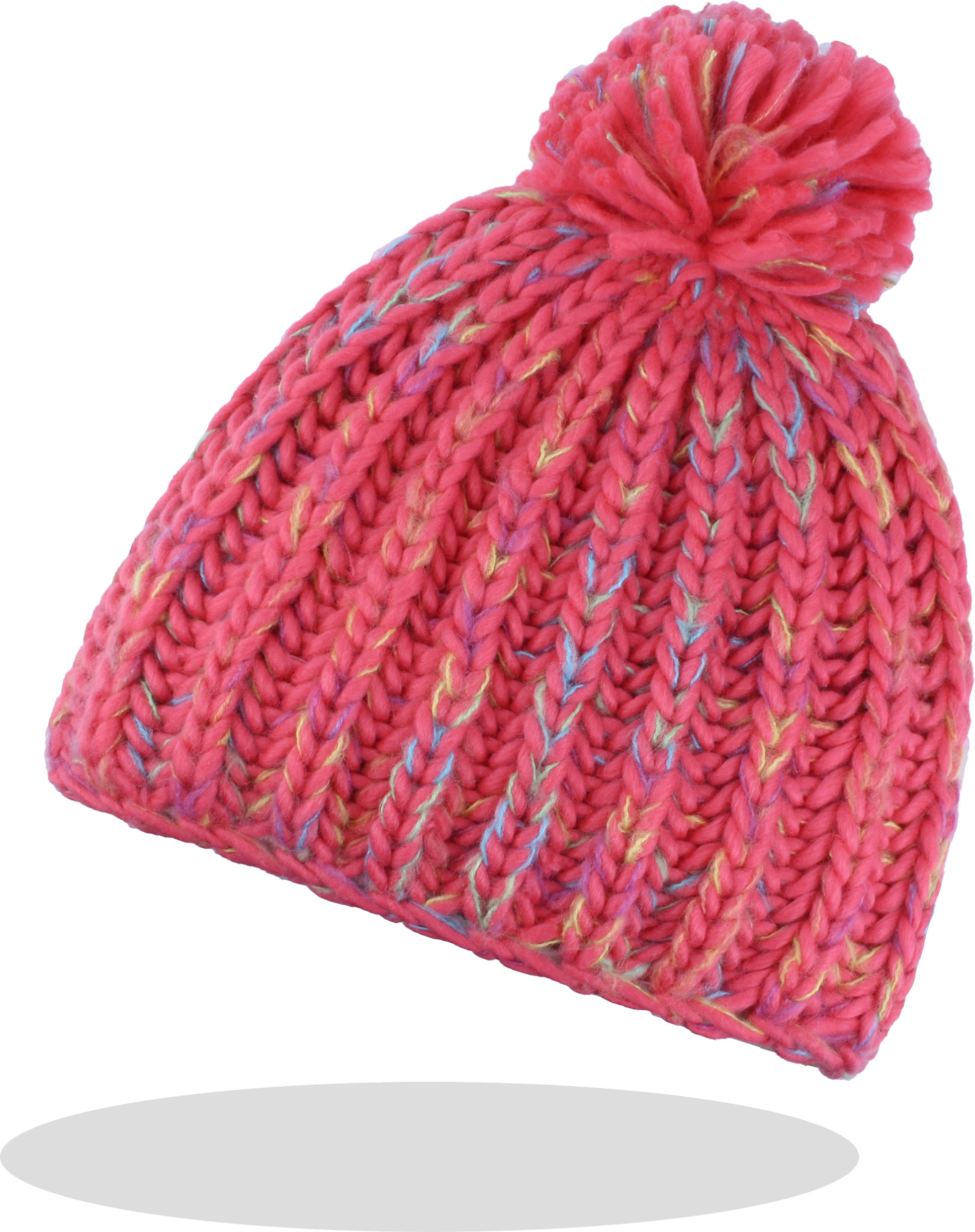 Damen Wintermützen Extra Warme Mütze mit innen Fleece Band Bommelmütze