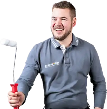 Mann mit Perlonrolle