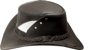 Harrys-Collection Lederhut mit Gitter Damen und Herren 