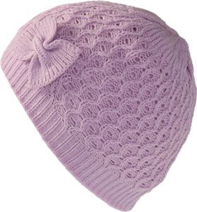gestrickte Mädchenmütze in 3 Farben mit Schleife