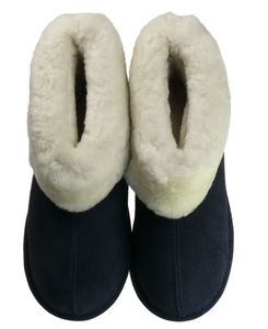 Extra dicke Lammfellschuhe mit Ledersohle in 2 Farben