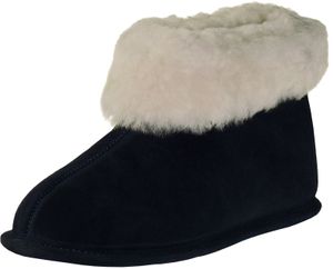 Extra dicke Lammfellschuhe mit Ledersohle in 2 Farben