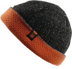 Schwarze Herren-Wendemütze mit buntem Rand