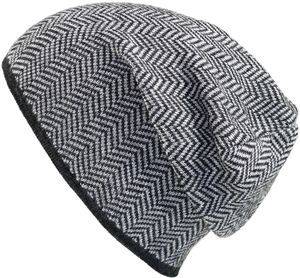 hochwertige Beanie mit Fischgrät Muster