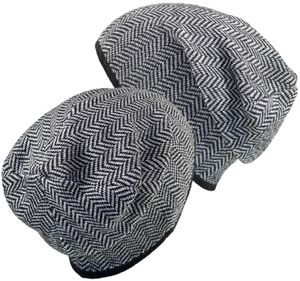 hochwertige Beanie mit Fischgrät Muster