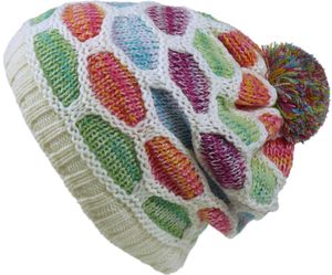 Strickmütze mit Bommel Multicolor