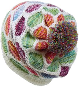 Strickmütze mit Bommel Multicolor
