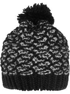 Grob gestrickte Mütze  mit Bommel und warmen Futter