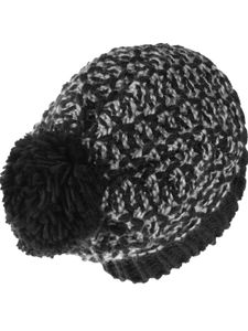 Grob gestrickte Mütze  mit Bommel und warmen Futter