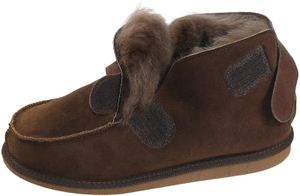 Extra dicke Lammfell Schuhe mit Klettverschluss geschlossen