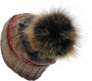 Strickmütze mit Bommel in 3 Farben