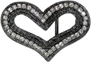 Herz Buckle mit Strass Steinen