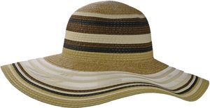 Exclusiver Damenhut mit breitem Rand gestreift