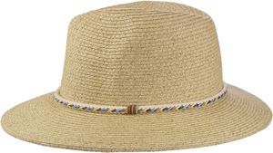 Großer Damenhut in beige mit Kordel