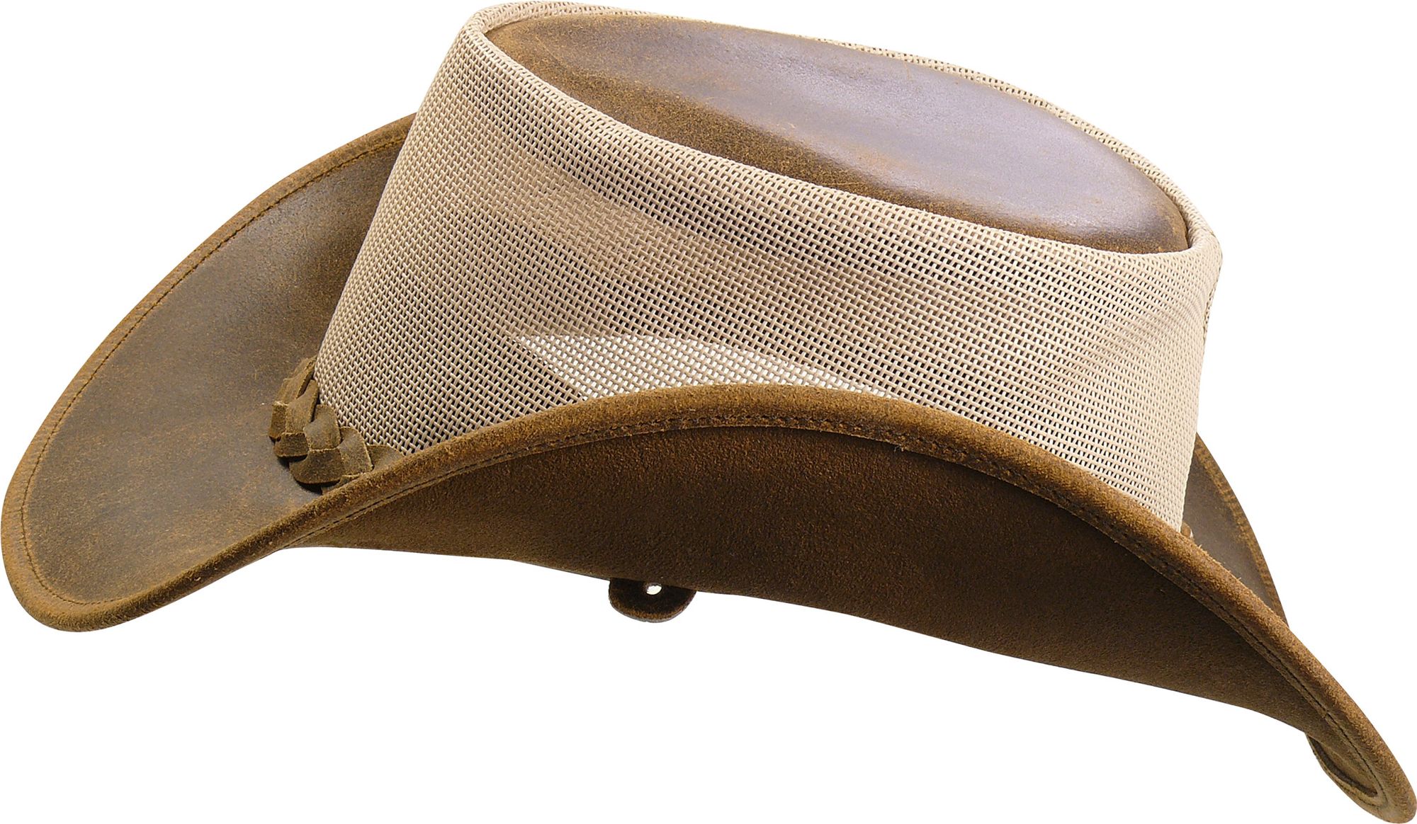 Harrys-Collection Damen Herren Lederhut in Vintage braun