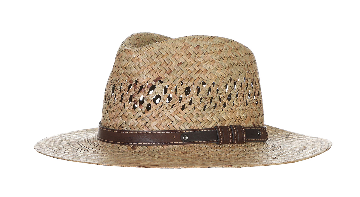 Harrys-Collection Herren Strohhut - Leichter Sommerhut Mit Braunem Band In Verschiedenen Größen