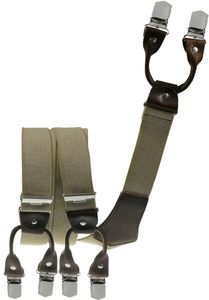 Hosenträger mit 6 Clips beige Rustikal