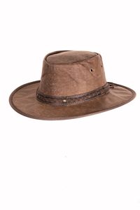 Brauner Kängurulederhut aus angerauhtem Leder!