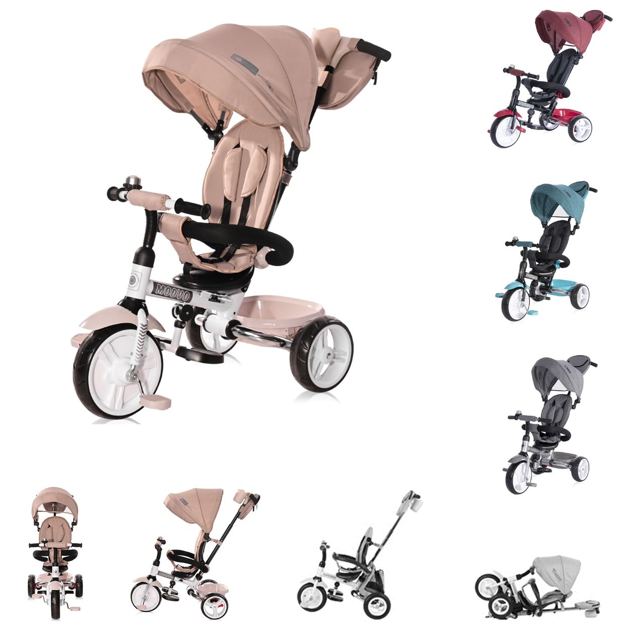 Lorelli Dreirad Moovo EVA-Reifen faltbar Lenkstange Becherhalter verstellbar