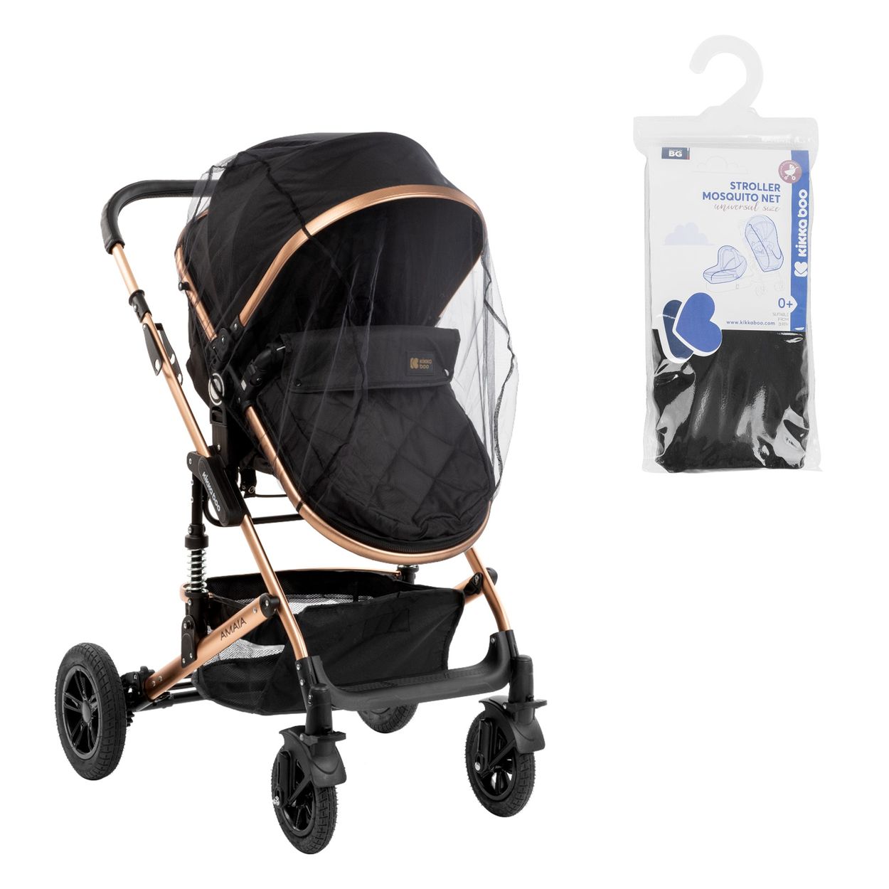 Kikkaboo Mosquito Net Pram, Insect Repellent, Universal Size Mosquito Net  Tulle | eBay