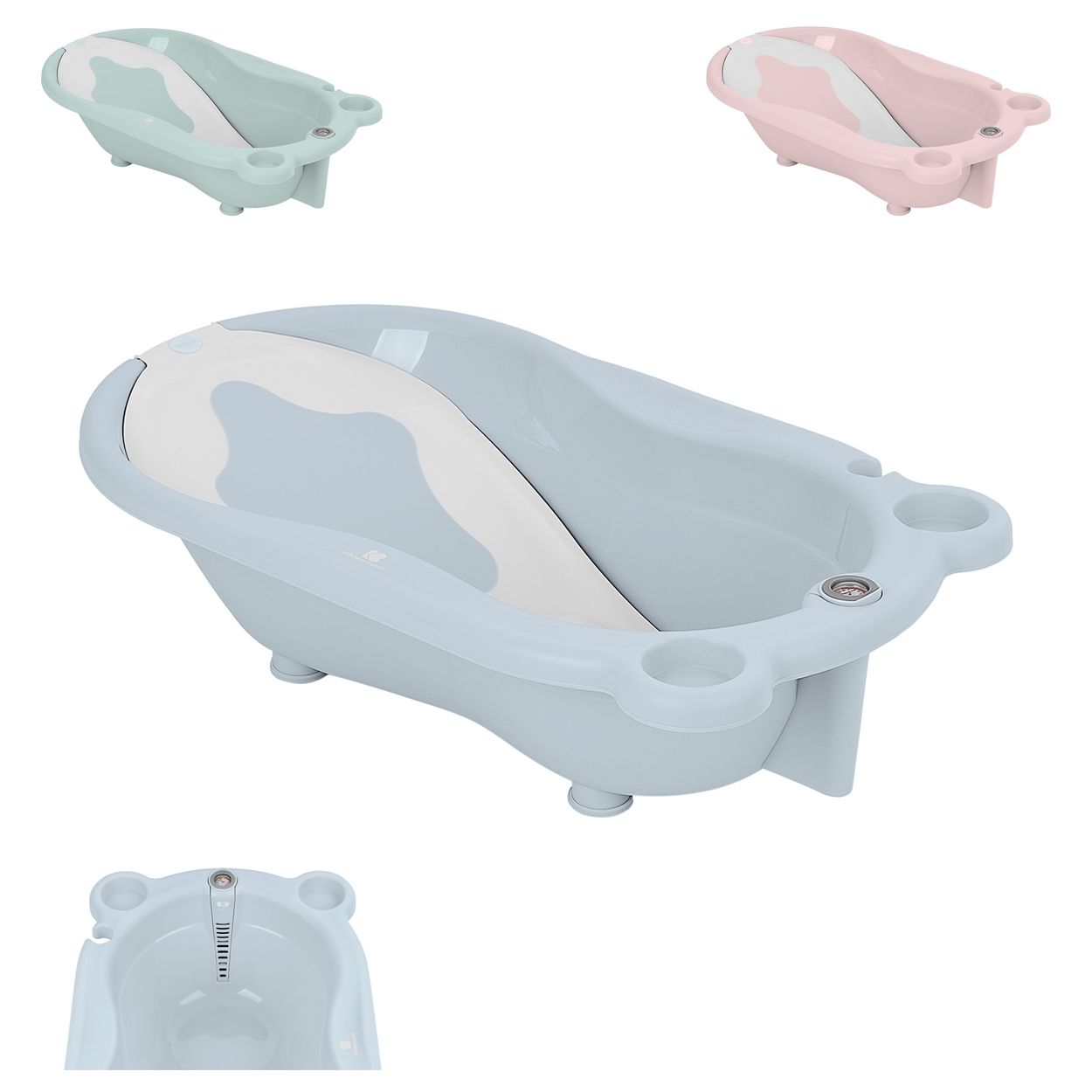 Kikkaboo Babybadewanne Kai, Thermometer Wanneneinlage Wasserablauf Ablagefächer