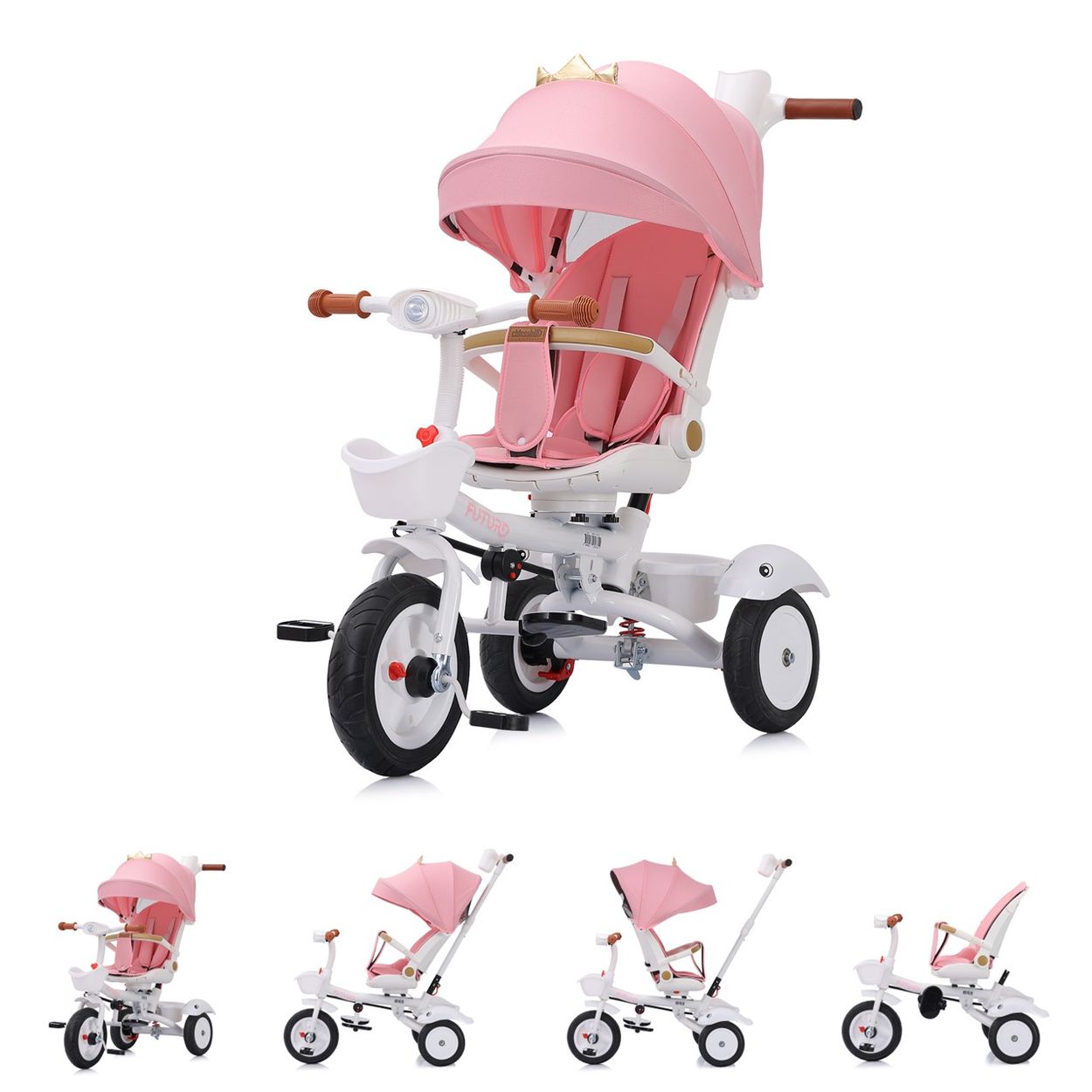 Chipolino Tricycle Futuro 2 in 1 faltbar, Becherhalter, Musik, Licht, PU-Räder