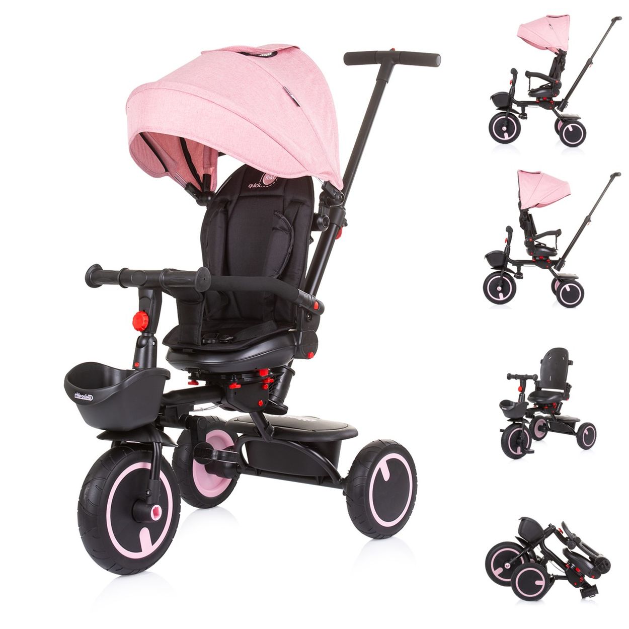 Chipolino Dreirad Quick Fold 2 in 1 faltbar, Sitz umkehrbar, PU-Räder, bis 25 kg