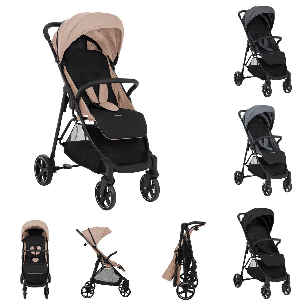 Kikkaboo Kinderwagen, Buggy Alexa 22 kg faltbar, Rückenlehne verstellbar, Gurt