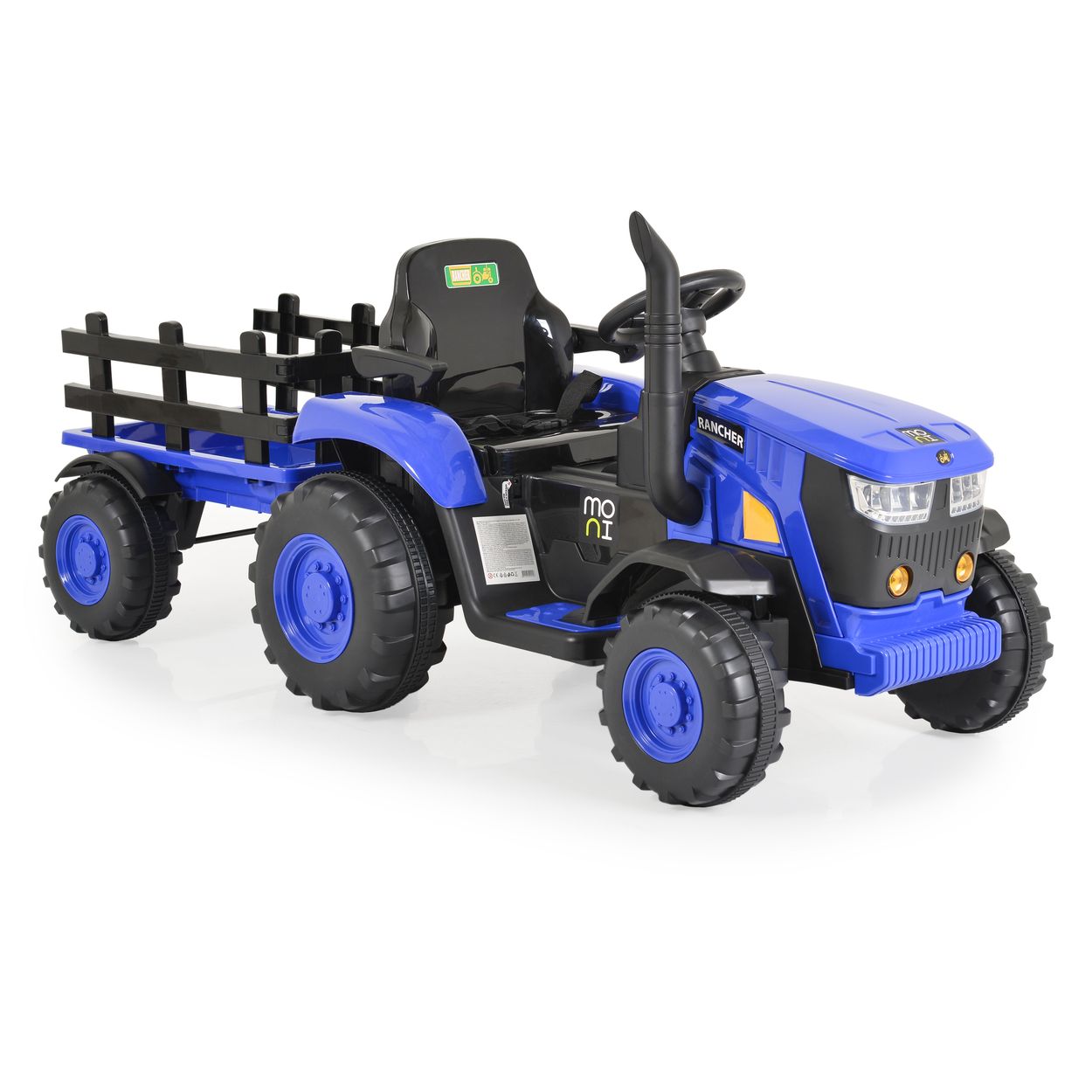 Moni Kinder Elektrotraktor Rancher mit Anhänger, Hupe, Licht, MP3, Fernbedienung Moni Kinder Elektrotraktor Rancher mit Anhänger, Hupe, Licht, MP3, Fernbedienung