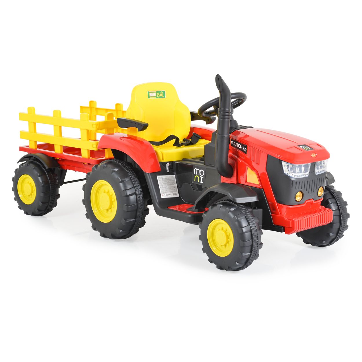 Moni Kinder Elektrotraktor Rancher mit Anhänger, Hupe, Licht, MP3, Fernbedienung Moni Kinder Elektrotraktor Rancher mit Anhänger, Hupe, Licht, MP3, Fernbedienung