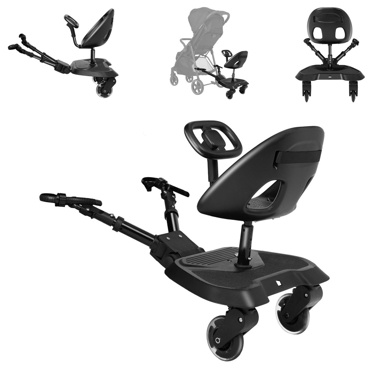 Kikkaboo Kinderwagen Trittbrett Ally mit Sitz universal, 2-Punkt-Gurt,  Lenkrad | Babyshoppen - Willkommen in unserem Shop fr Ihr Baby und  Kleinkind