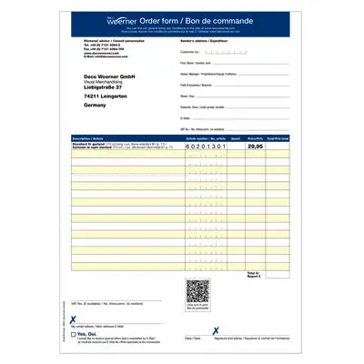 Formulario de pedido para imprimir Formulario de pedido para imprimir