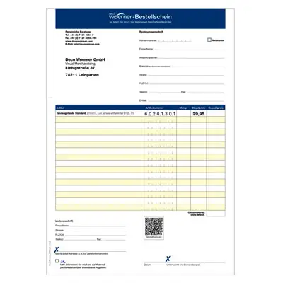 Bestellformular zum Ausdrucken Bestellformular zum Ausdrucken