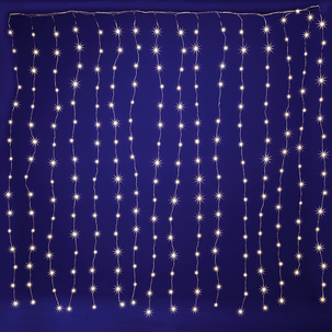 LED wire light curtain for outdoor use, 300 LED, 150 x 200 cm
