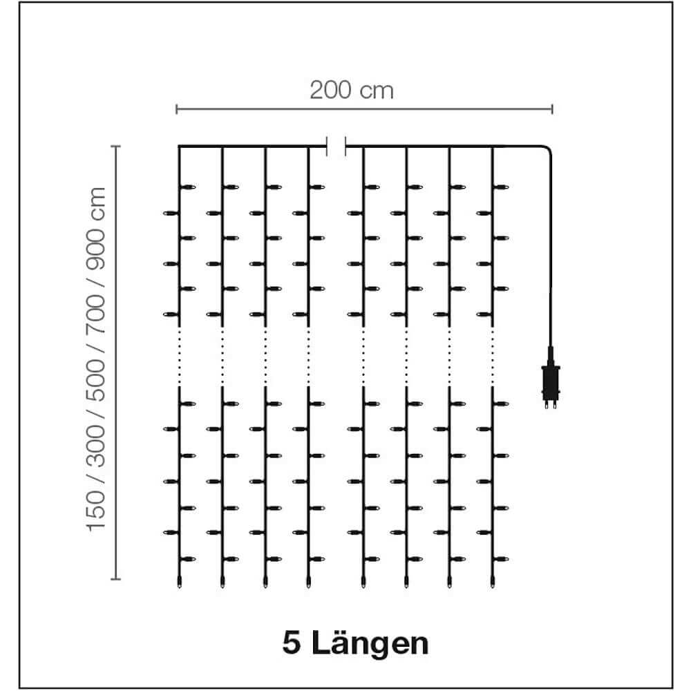 Rideau lumineux à LED 24 V pour l'ext., 1500 LED, 720 x 200 cm - 2 Rideau lumineux à LED 24 V pour l'ext., 1500 LED, 720 x 200 cm - 2