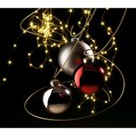 Plastic seamless Christmas balls, brown shiny Ø 8 cm - 1