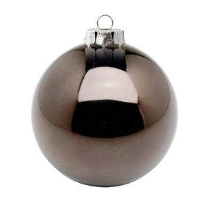 Plastic seamless Christmas balls, brown shiny Ø 8 cm