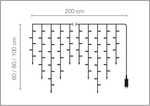 Luz Icicle Light LED 24 V para exteriores, 152 LED, 200 x 100 cm - 2