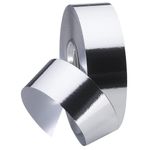 Metallic ribbon, shiny, width 31 mm, silver - 0