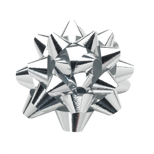 Ready-to-use ribbons adhesive silver Ø 6 cm, 25 pcs