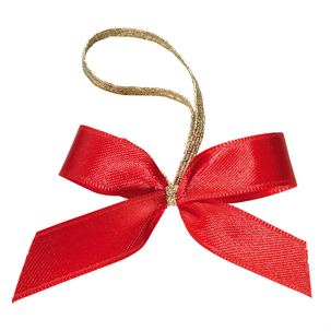 Fertigschleifen rot/gold 20 cm, 100 Stück