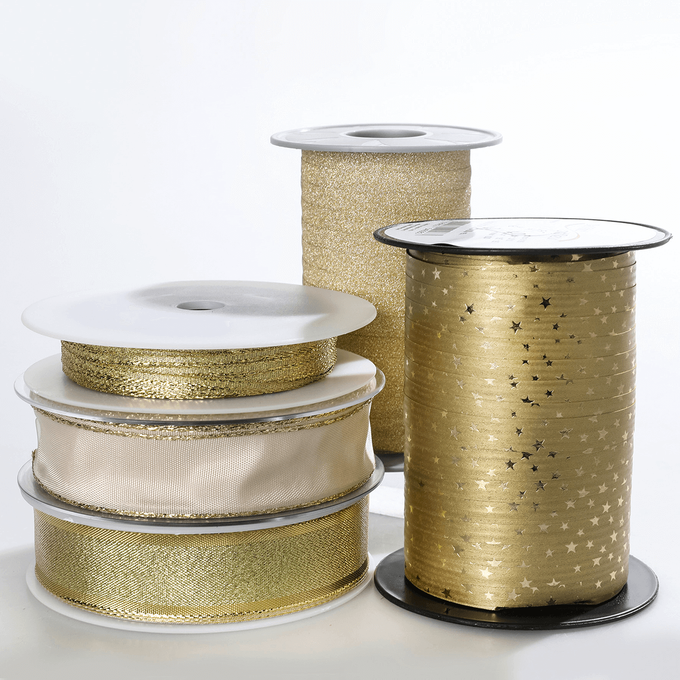 Poly ribbon 10 mm 100 m gold | DecoWoerner